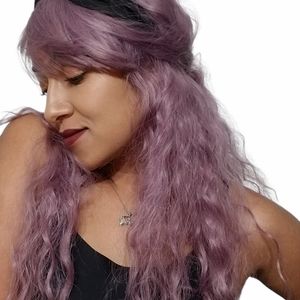 Purple lilac Curly Wig